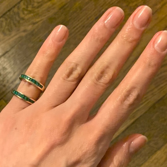 FINAL REDUCTION ‼️ Stunning 💚 Estate Emerald 14K Gold Insert Ring Guard 1.5 ct - Picture 8 of 14